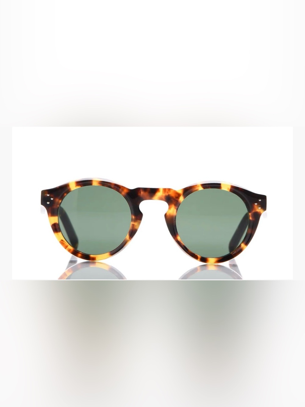 Celine Bevel Round Sunglasses in Tortoise,  w/ Keyhole Bridge